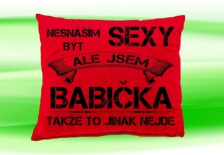 Polštář se jménem BABIČKA  Červený