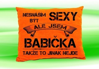Polštář se jménem BABIČKA  Oranžový