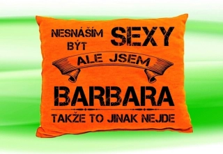 Polštář se jménem BARBARA  Oranžový