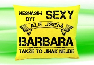 Polštář se jménem BARBARA  Žlutý