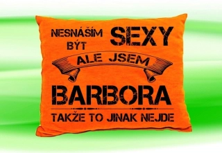 Polštář se jménem BARBORA  Oranžový