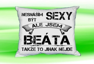 Polštář se jménem BEÁTA Bilý