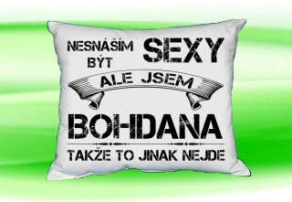 Polštář se jménem BOHDANA Bilý