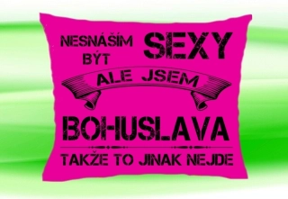 Polštář se jménem BOHUSLAVA Růžový