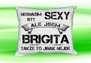 Polštář se jménem BRIGITA Bilý