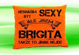 Polštář se jménem BRIGITA Oranžový