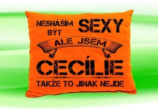Polštář se jménem CECÍLIE Oranžový