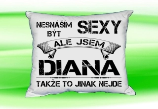 Polštář se jménem DIANA Bilý