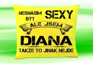 Polštář se jménem DIANA Žlutý