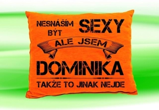Polštář se jménem DOMINIKA Oranžový