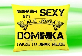 Polštář se jménem DOMINIKA Žlutý