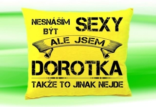 Polštář se jménem DOROTKA  Žlutý