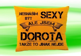 Polštář se jménem DOROTA  Oranžový