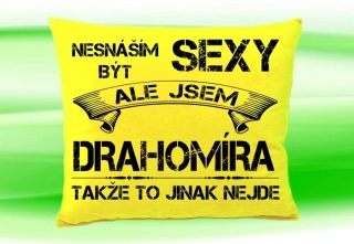 Polštář se jménem DRAHOMIRA  Žlutý