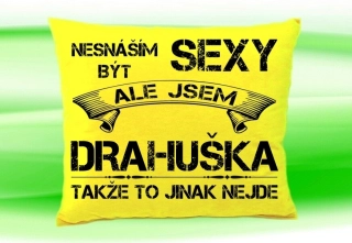 Polštář se jménem DRAHUŠKA  Žlutý