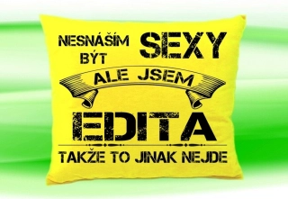 Polštář se jménem EDITA Žlutý