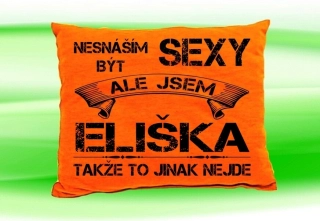 Polštář se jménem ELIŠKA  Oranžový