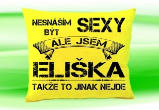 Polštář se jménem ELIŠKA  Žlutý