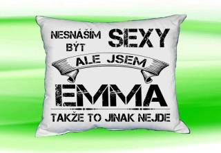 Polštář se jménem EMMA Bilý