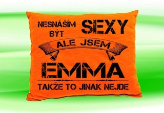 Polštář se jménem EMMA Oranžový