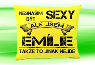 Polštář se jménem EMÍLIE Žlutý