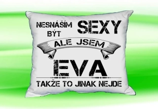 Polštář se jménem EVA  Bilý