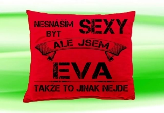 Polštář se jménem EVA  Červený