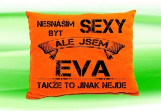 Polštář se jménem EVA  Oranžový
