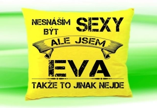 Polštář se jménem EVA  Žlutý