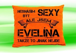 Polštář se jménem EVELÍNA Oranžový