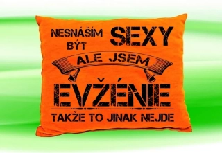 Polštář se jménem EVŽÉNIE  Oranžový