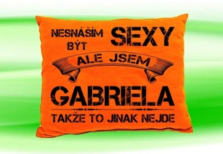 Polštář se jménem GABRIELA Oranžový