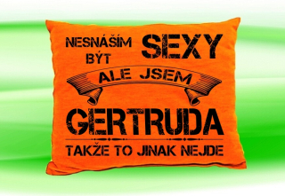 Polštář se jménem GERTRUDA Oranžový