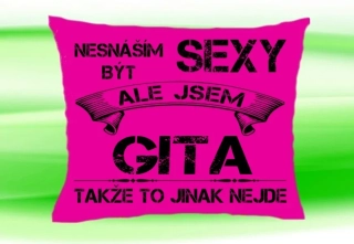 Polštář se jménem GITA Růžový