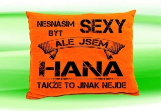 Polštář se jménem HANA Oranžový