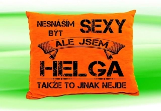 Polštář se jménem HELGA Oranžový