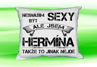 Polštář se jménem HERMÍNA Bilý