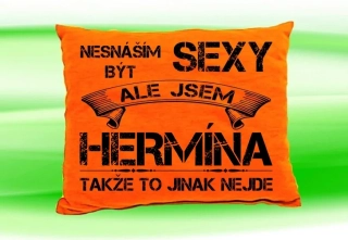 Polštář se jménem HERMÍNA Oranžový
