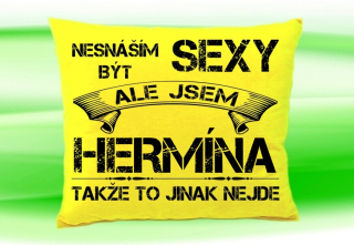 Polštář se jménem HERMÍNA Žlutý