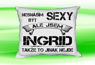 Polštář se jménem INGRID Bilý