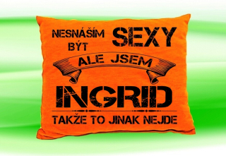 Polštář se jménem INGRID Oranžový