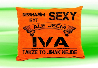 Polštář se jménem IVA  Oranžový