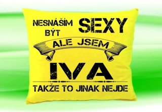 Polštář se jménem IVA  Žlutý