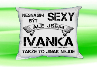 Polštář se jménem IVANKA  Bilý