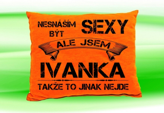 Polštář se jménem IVANKA  Oranžový