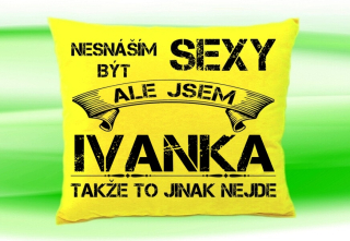 Polštář se jménem IVANKA  Žlutý