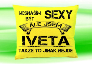Polštář se jménem IVETA  Žlutý