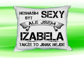 Polštář se jménem IZABELA Bilý