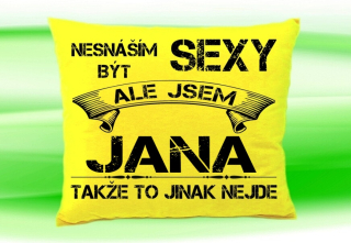 Polštář se jménem JANA Žlutý