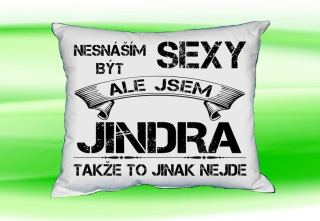 Polštář se jménem JINDRA  Bilý